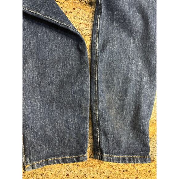 *Gorgeous* ALICE AND OLIVIA Wide Flare Leg Fitted Denim Zip Jumpsuit Size 25 - Picture 15 of 15